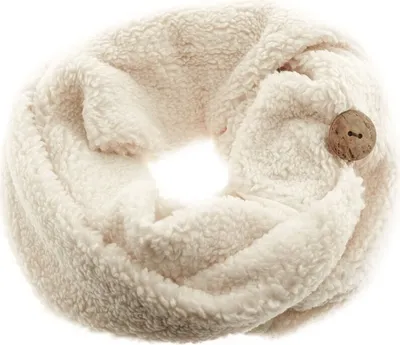 Produktbild von Kuscheliger Modeschal mit Knopf, Wickelschal 30x190 cm für kalte Tage Creme