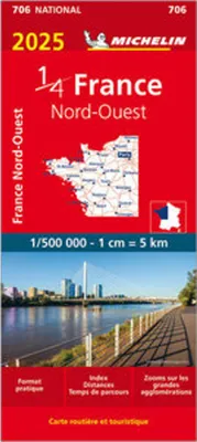 Produktbild von Nordwestfrankreich, 2025 – Michelin-Kartenwerk Frankreich, Ausgabe 706