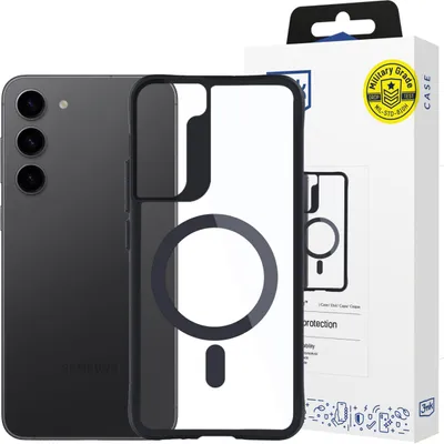 Image de 3mk Housse Satin Armor MagCase Cover pour Samsung Galaxy S23 5G transparent Backcover compatible avec MagSafe