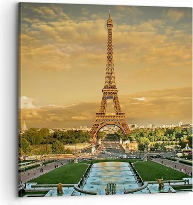 Produktbild von Bild auf Leinwand - Leinwandbild - Eiffelturm Frankreich Paris - 70x70cm - Wand Bild - Wanddeko - Leinwanddruck - Bilder - Kunstdruck - Wanddekoration - Leinwand bilder - Wandkunst - AC70x70-0435