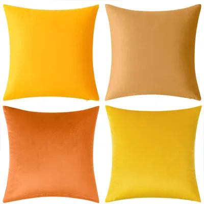 Produktbild von Kissenbezug 45x45 4er Set Premium Samt Kissenhülle Deko für Kissen Superweicher Sofakissen Bezug Kopfkissenbezug für Sofa Schlafzimmer Wohnzimmer
