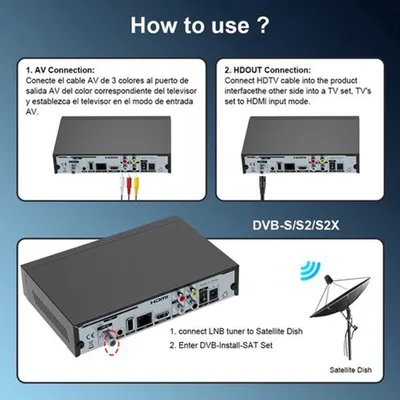 Obrázok produktu pre Satelitný prijímač 1080P - Integrované Wi-Fi - DVB-S/S2/S2X - Dekodér H.265 - Inteligentná mediabox
