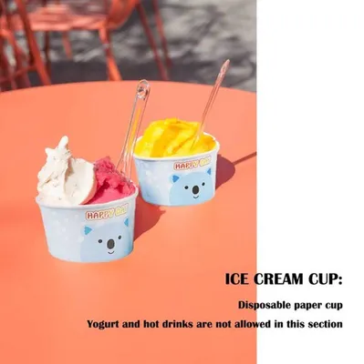 100 Stück Papier-Eisbecher - 120 ml Karton für Desserts und Eis