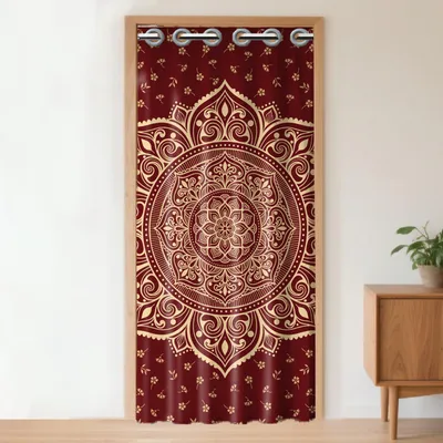 Deurgordijn Boho-Mandala 100x200 cm, Raumteiler mit Ringen