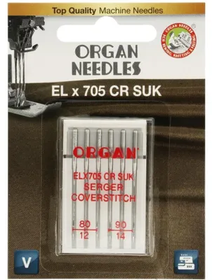 Nähmaschinennadeln 80/90, 6 Stück, Silber, Kugelpunkt