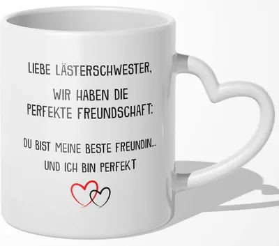 Produktbild von 22Feels Beste Freundin Geschenk BFF Tasse Zum Geburtstag Kaffeetasse Freundinnen Frauen Weihnachten Arbeitskollege Wichteln (Herzhenkel Weiss)