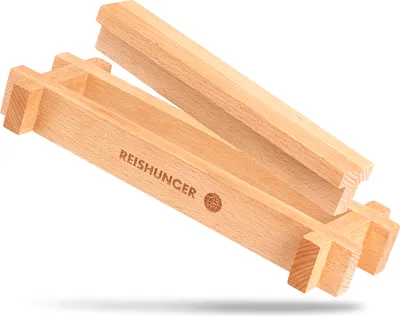 Produktbild von Reishunger Premium Sushi Maker Kit aus Birkenholz - für schnelles Maki Sushi & California Rolls (6 bis 8 Sushi pro Ladung)