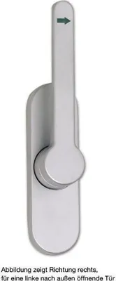 Produktbild von Türtreibriegel aufliegend Pfeil, rund, links, Hub 25 mm, silber eloxiert