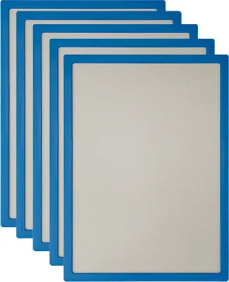 Produktbild von Vorteilspack 5x Infotafel/Bilderrahmen blau - DIN A4 hoch und quer - Aushangrahmen aus recyceltem Kunststoff - inkl. entspiegelter Abdeckfolien