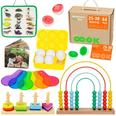 Produktbild von Tooky Toy Sensorische Lernbox 7-in-1 Montessori Formensortierer