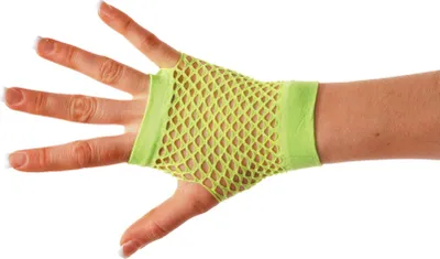 Productafbeelding van Net handschoenen uit de jaren '80, zonder vingers, neon groen - one size
