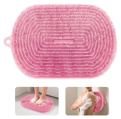 Produktbild von Duschmatte aus Silikon mit Saugnäpfen, groß, Fuß- und Rückenmassage, für die Dusche