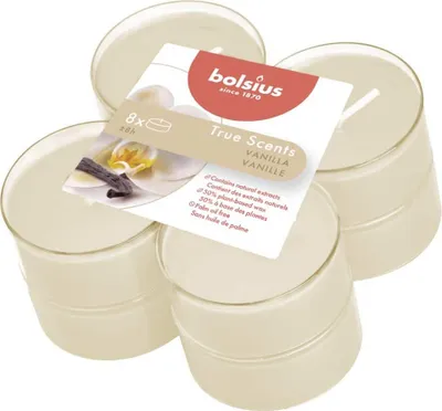 Produktbild von Bolsius Maxi-Lichte Vanille 8 Stück