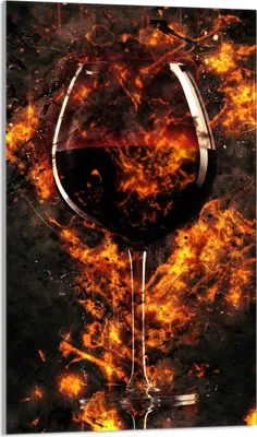 Produktbild von Herdabdeckplatte 30x52 Glaskeramikkochfeld Abdeckung Spritzschutz Glasplatte Deko Schneidebrett, Wein Feuer