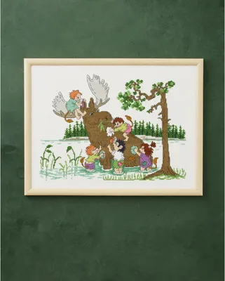 Produktbild von Kreuzstich-Set Permin, Motiv "Elchwäsche", 40x30 cm