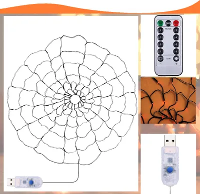 Obrázek produktu pro 1x Halloween dekorace Závěsná pavučina, LED Halloween dekorace světlo pro párty bar terasy trávníky zahrady dvory strašidelné domy yard dekorace