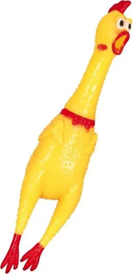 Produktbild von Quietschendes Hühner-Beißspielzeug aus Gummi, 38 cm