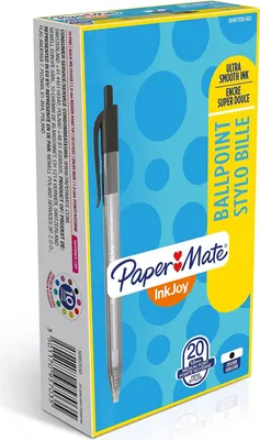 Produktbild von Paper Mate InkJoy 100RT Retractable Kugelschreiber | mittlere Spitze (1,0 mm) | Schwarz | 20 Stück