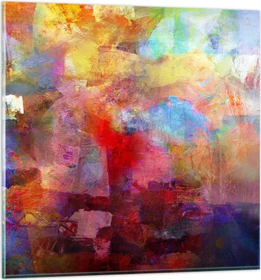 Produktbild von Bilder auf glas - Abstraktion modern - 40x40cm - Glasbilder - Wandbilder - Kunstdruck - zum Aufhängen bereit - Wanddekoration aus Glas - Glas Bilder - Wandbild auf Glas - Einteilig - GAC40x40-3574