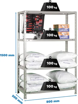 Produktbild von Metallregal COMFORT MINI 4/500 CINZA