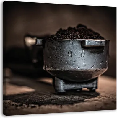 Produktbild von Leinwandbild gemahlener kaffee 40x40 cm Feeby braun wandbild bereit zum aufhängen