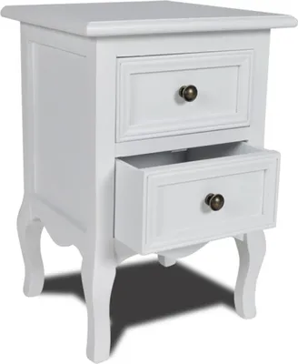 Obrázok produktu pre vidaXL Nočný stolík s 2 zásuvkami MDF White