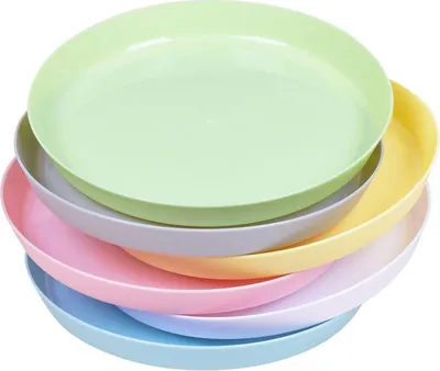 Produktbild von 6 kleine Mehrweg Teller im bunten Pastell Mix 18,5cm