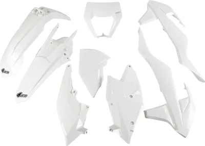 Produktbild von Ufo Kunststoffsatz Für Ktm Exc/Excf '17-'19 Mit Lampenabdeckung Weiss (Kt523E047)