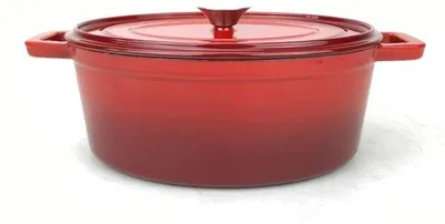 Produktbild von Hendi 626849 Emaille-Gusseisentopf 4L Rot