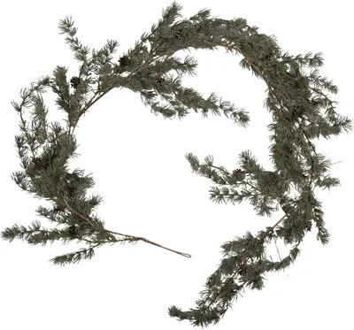 Obrázek produktu pro Clayre & Eef Vánoční girlanda 20x7x180 cm / 3xAA zelené dřevo