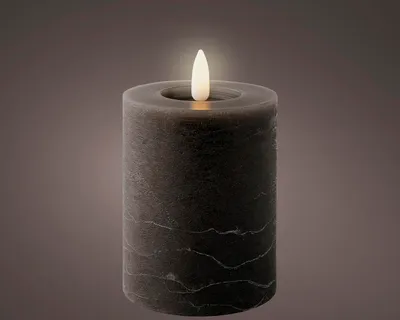 Produktbild von Lumineo LED Wachskerze Grau 11,2 x 7 cm, batteriebetrieben
