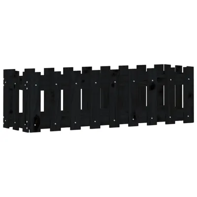 Produktbild von vidaXL Hochbeet Latten-Design Schwarz 100x30x30 cm Massivholz Kiefer