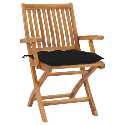 Image de Chaises de jardin pliantes avec coussins 6 pcs. Bois massif teck