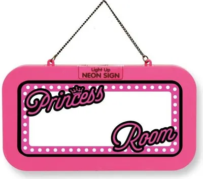 Produktbild von LED Leuchtschild Neonschild mit Namensfeld , Leuchtende Wanddekoration mit Batterie, 18,7x10,3x1,6cm - Blank Princess