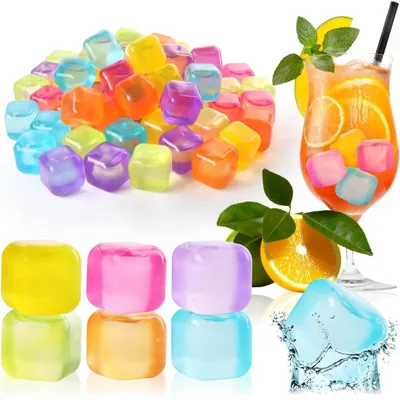 Produktbild von Wiederverwendbare Eiswürfel in wunderschönen Farben – Set mit 60 Stück