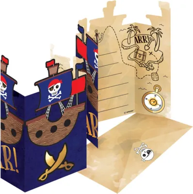 Zdjęcie produktu dla 8 zaproszeń z kopertami Pirates M