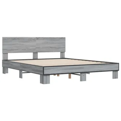 Zdjęcie produktu dla Rama łóżka, szary dąb sonoma, 150x200cm materiał drewnopochodny