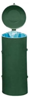 Produktbild von Robuster Abfallsammler mit Deckel & Einflügeltür | 120 Liter, HxBxT 98x50x50cm | Stahl | Grün