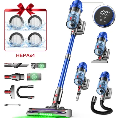 Produktbild von Hiazurm Akku Staubsauger,Staubsauger kabellos mit Touchscreen, HEPAx4, Schlauchbürste, Staubsauger, Anti-Tangle-Staubsauger