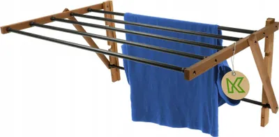 Produktbild von Wäscheständer - Wandmontiert - Holz - 85 cm breit - Für Bad & Wäsche - Umweltfreundlich