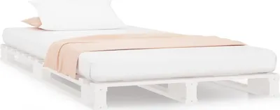 Produktbild von vidaXL Palettenbett Weiß 100x200 cm Massivholz Kiefer