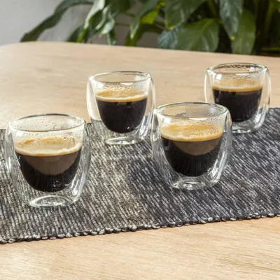 Produktbild von HI Espressotassen 4 Stk. Doppelwandig 80 ml Transparent