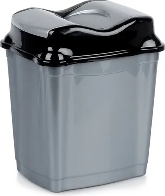 Produktbild von Orion | Mülleimer 16 l - Grau - Robuster Kunststoff - Mit praktischer Klappdeckel - Ideal für Küche und Bad