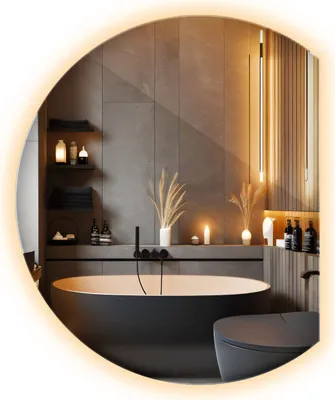 Produktbild von LED Wandspiegel - Modernes Design - Boho - Glamour - Für Wohnzimmer Badezimmer - 70 cm x 80 cm - Warmweiß (3000K）