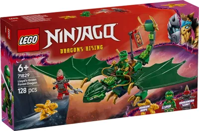 Productafbeelding van LEGO NINJAGO Lloyd's groene bosdraak - Speelgoeddraak met 2 minifiguren - Draakfiguur met beweegbare staart, nek, poten en vleugels - Cadeau-idee voor jongens en meisjes vanaf 6 jaar, artikelnummer 71829