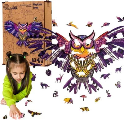 Produktbild von Holzpuzzle Magisches Buntes Eulenpuzzle Pua3-00723