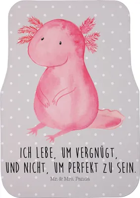 Produktbild von Mr. & Mrs. Panda Auto Fußmatte Axolotl Niedlich - Grau Pastell - Geschenk, Fürs, Schmutzfangmatte, Fröhlich, Weisheit, Automatte, Liebe, Auto-Fußmatte, Freundin, Vergnügt