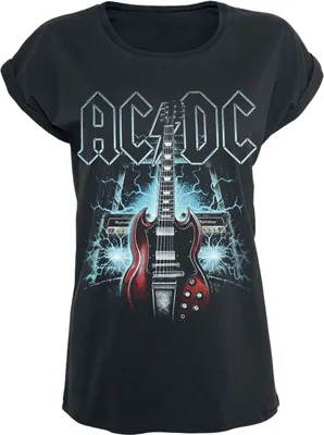 Produktbild von AC/DC T-Shirt Damen High Voltage Guitar schwarz 4XL