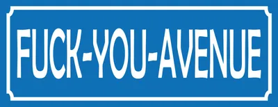 Image de vianmo Panneau en bois 10x27 cm Fuck-You-Avenue