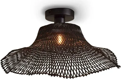 Produktbild von GOOD&MOJO - Deckenleuchte Ibiza - Bambus Schwarz - 50x50x15cm